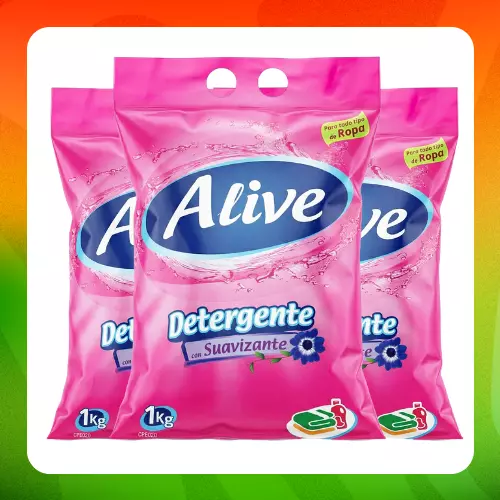 Bulto Alive Detergente Rosado 1kg
