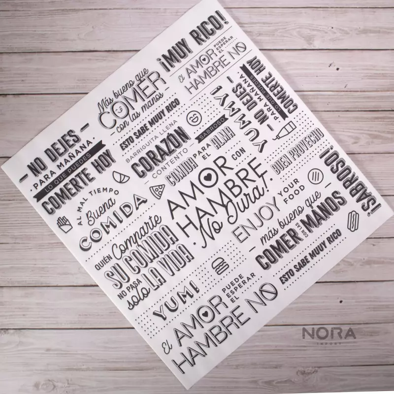 Papel Frases Blanco Importado