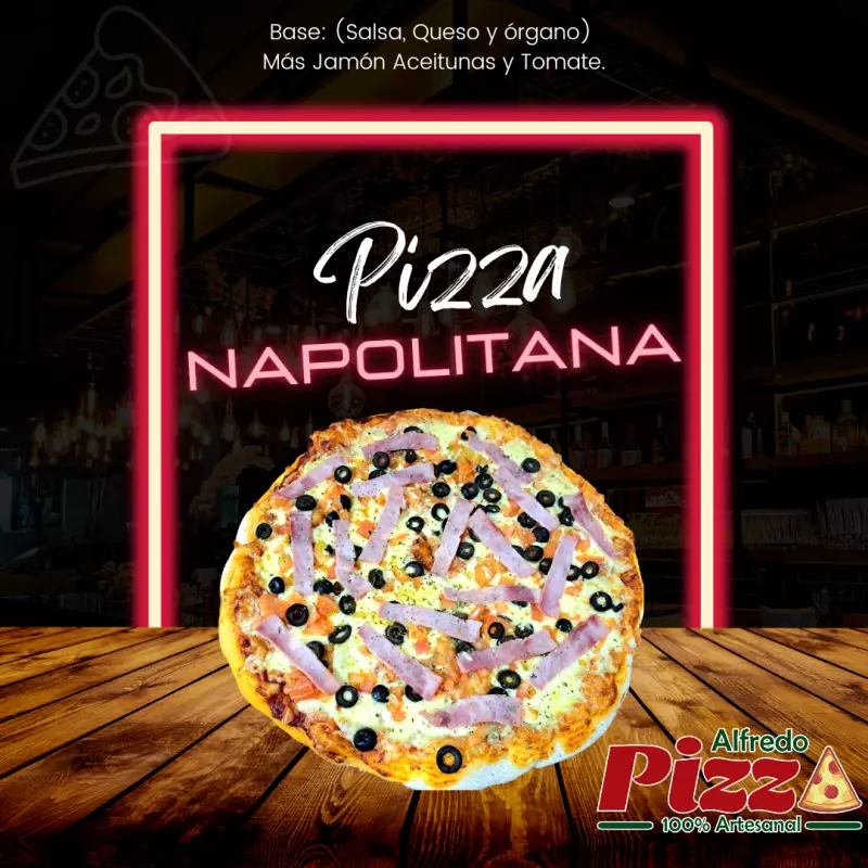 Napolitana.  25 cm (1 a 2 personas).