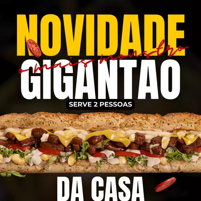 Sanduiche Gigantão da Casa (serve 2