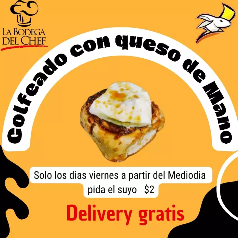 Golfeado con queso de mano