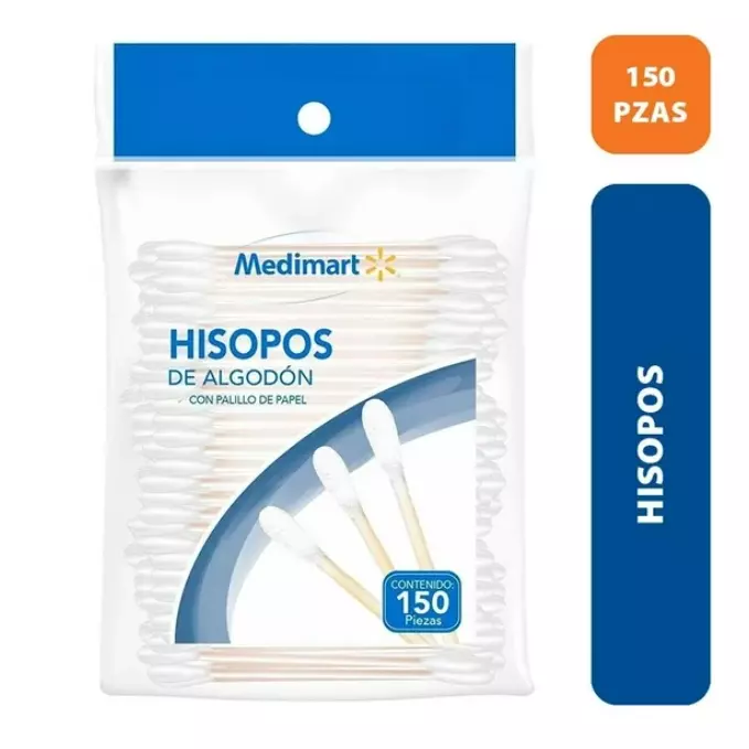 Hisopos Medimart de algodón 150 pzas