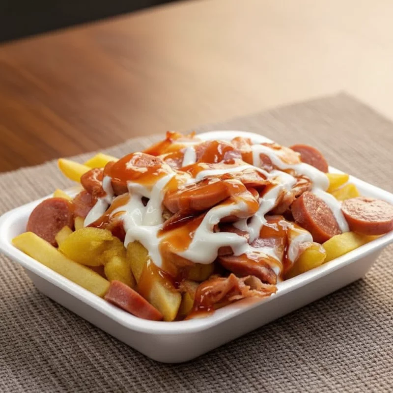 Papas salchicha ,tocino