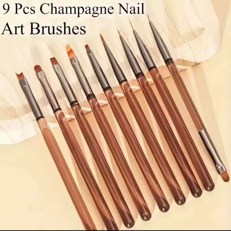 Kit Pinceis Marrons Nail Arts C/9