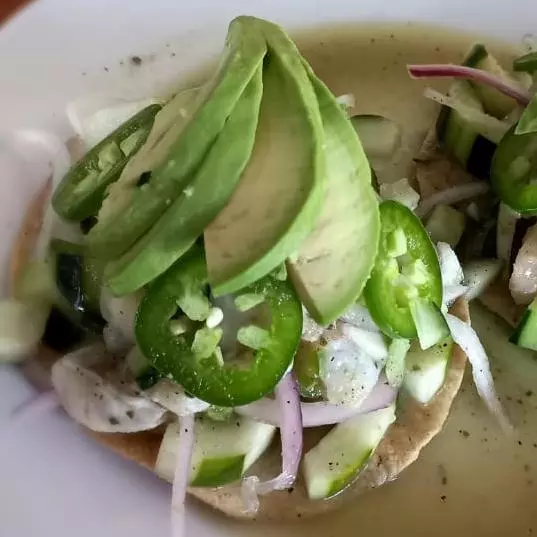 Tostada de Aguachile.