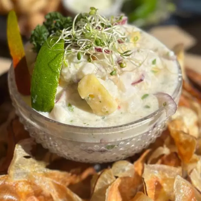 Ceviche de coco vegano
