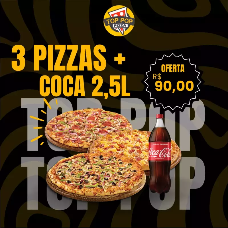 3 Pizzas + Coca Cola 2,5L