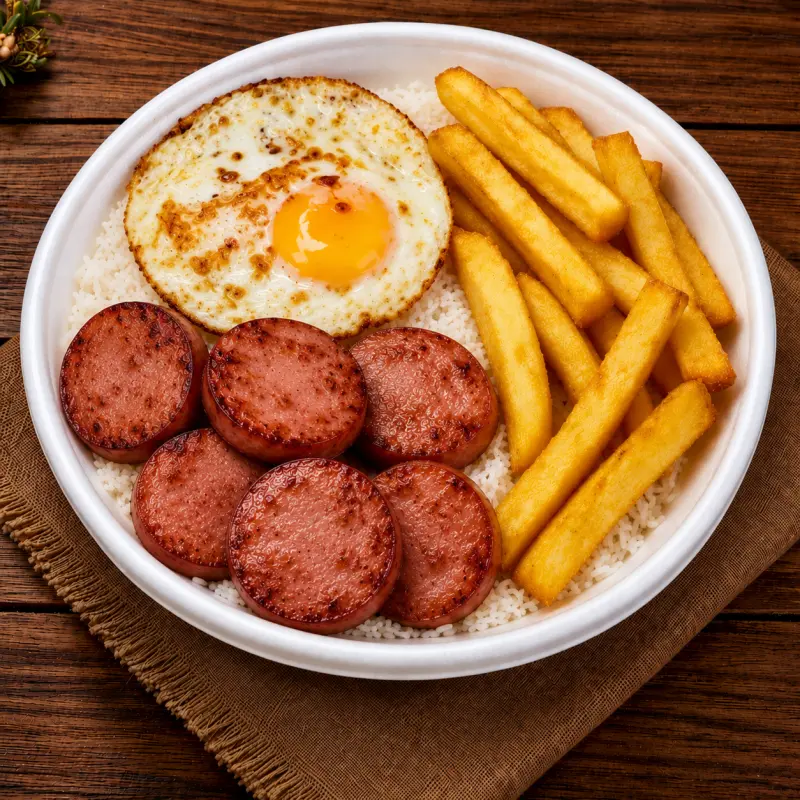 Ovo Frito com Linguiça