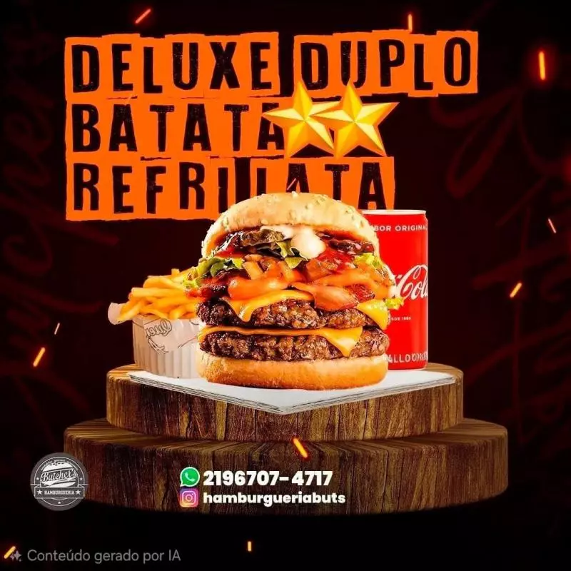 Delux Duplo, batata P, refri lata