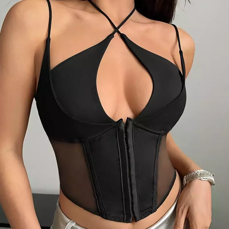 Top + Corset (negro)