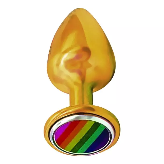 Plug Anal Cristal LGBT Dourado M