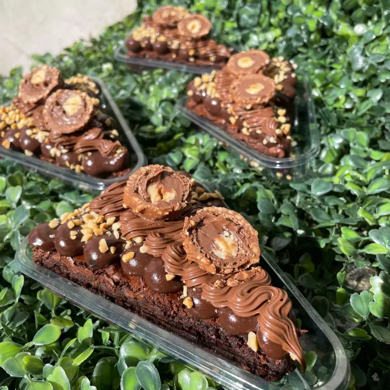 Pizza de Brownie Ferrero Rocher