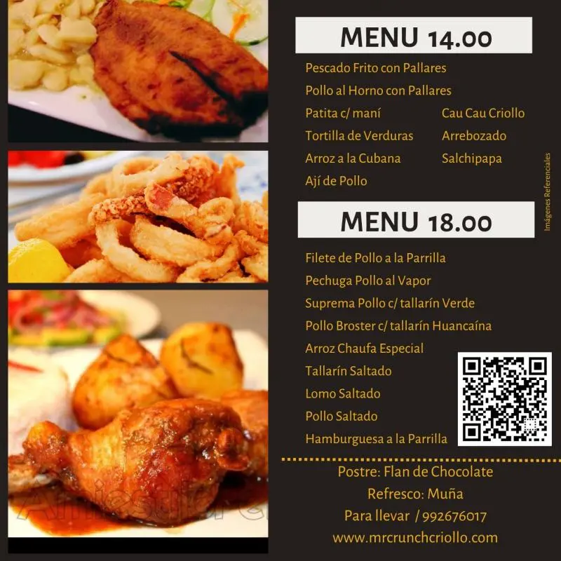 Menú 18.00 soles