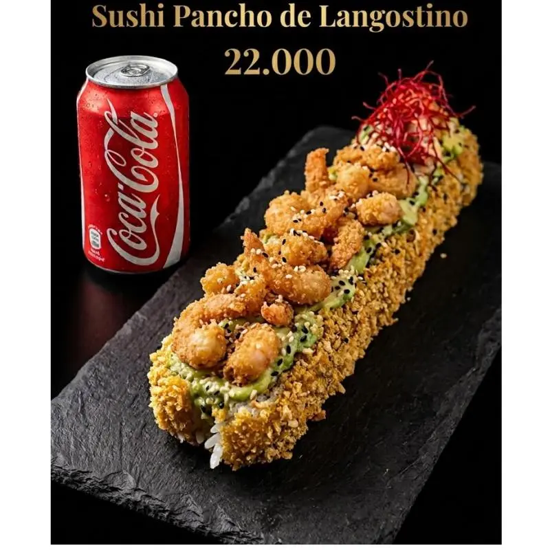 Pancho langostinos mas Coca Cola