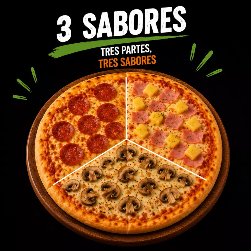 Pizza 3 sabores