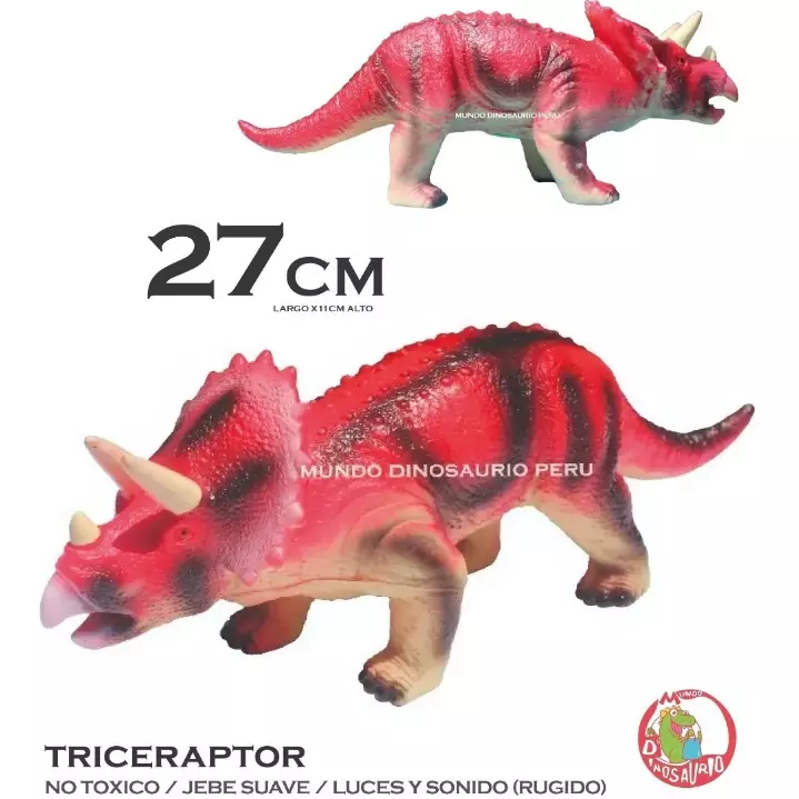 Triceratops con rugido y luces