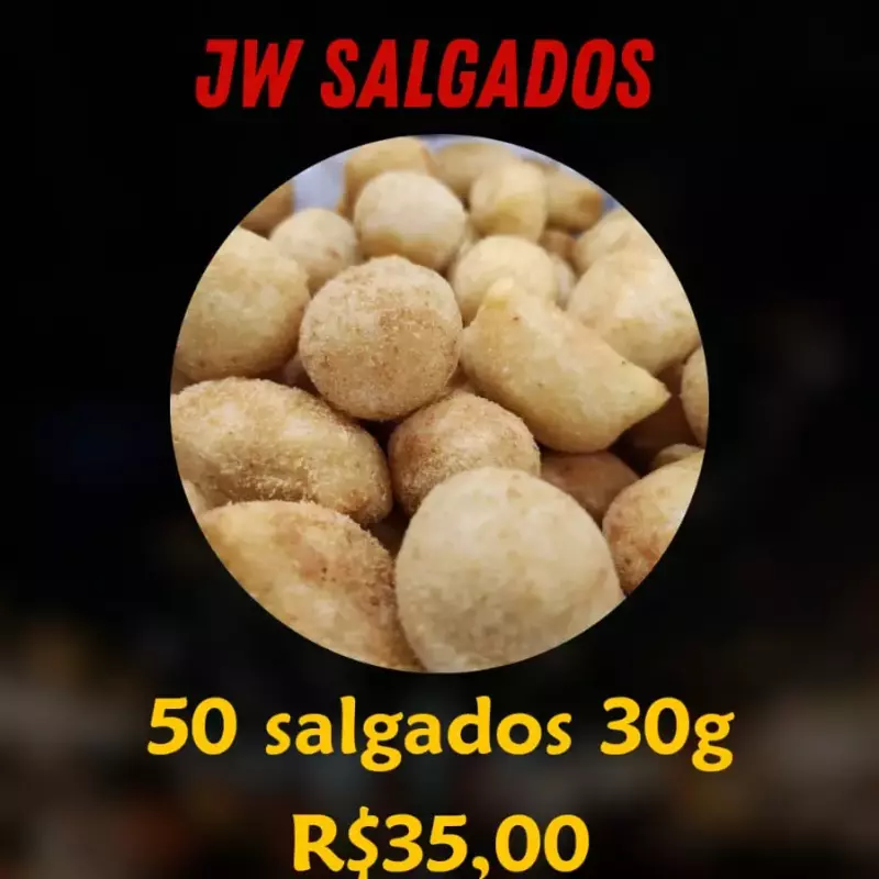 50 salgados 30 gr