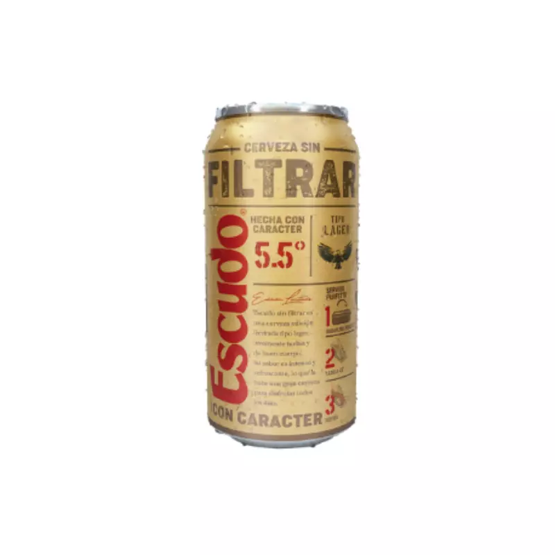 Cerveza Escudo Sin Filtrar Lata 5.5°