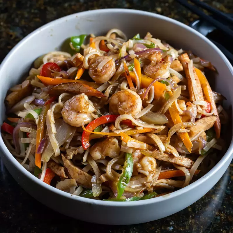 TALLARINES CON CAMARONES