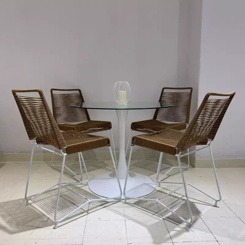 Mesa Tulip 90cm + 4 sillas Tulum