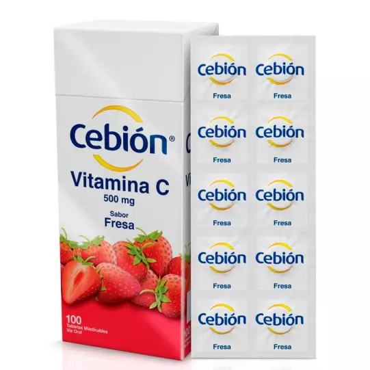 CEBION VITAMINA C FRESA 100 TABS