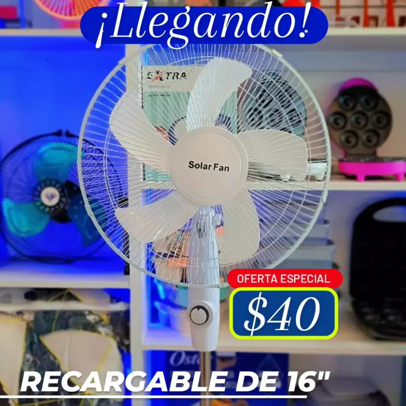 Ventilador recargable pedestal.16"
