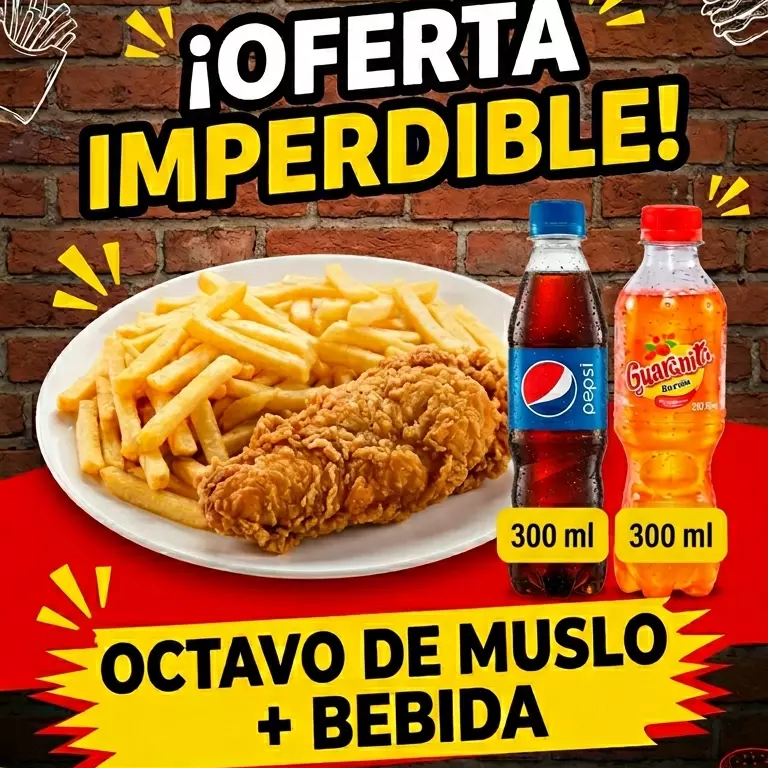 MUSLO + PAPAS AMARILLAS Y GASEOSA