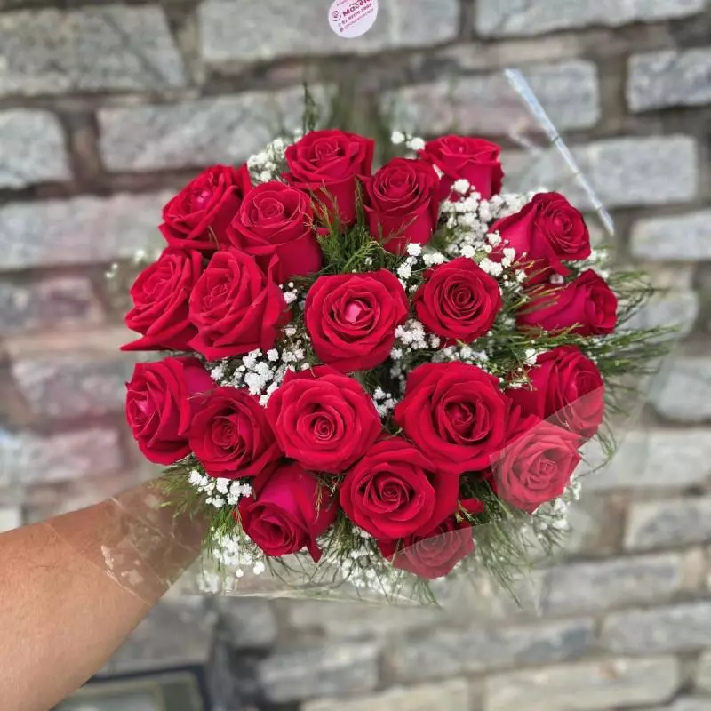Buquê 20 rosas vermelhas