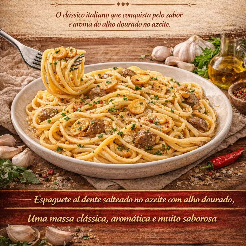 🍝 Talharim Alho e Oleo Dourado🍝