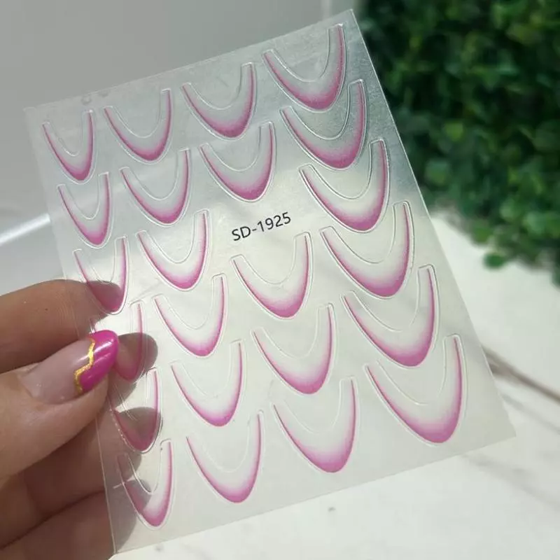 Cartela Adesivo  Francesa Rosa