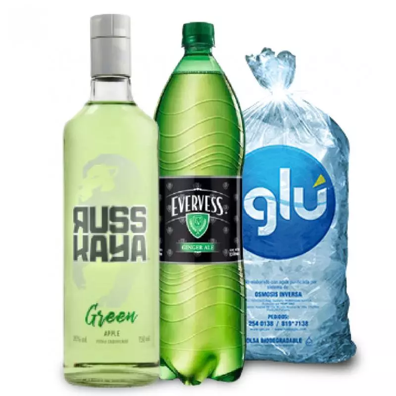 Combo Vodka Russkaya Green