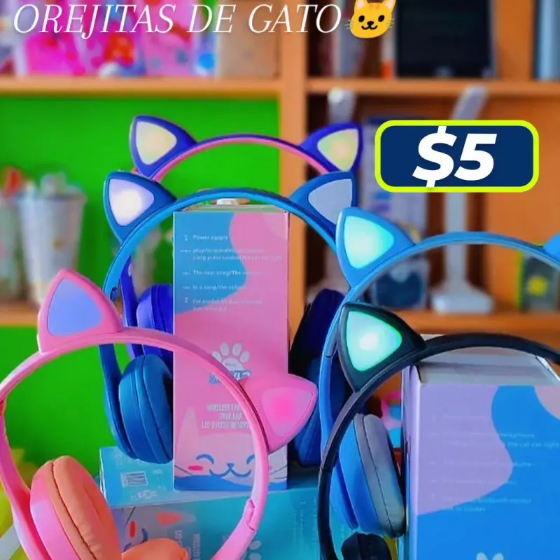 Audífonos inalámbricos orejitas gato