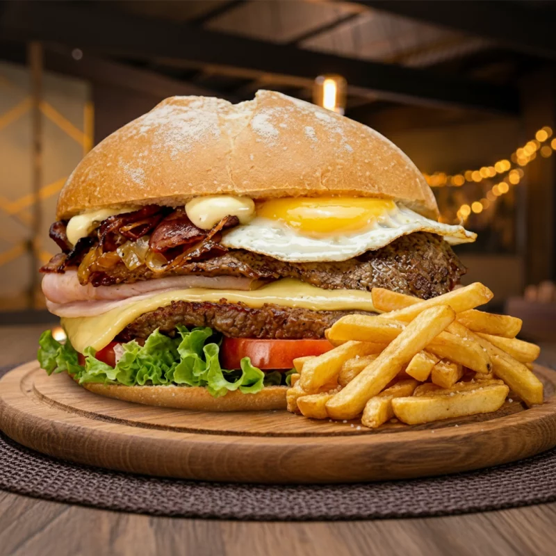 Sandwich Uruguayo con Papas