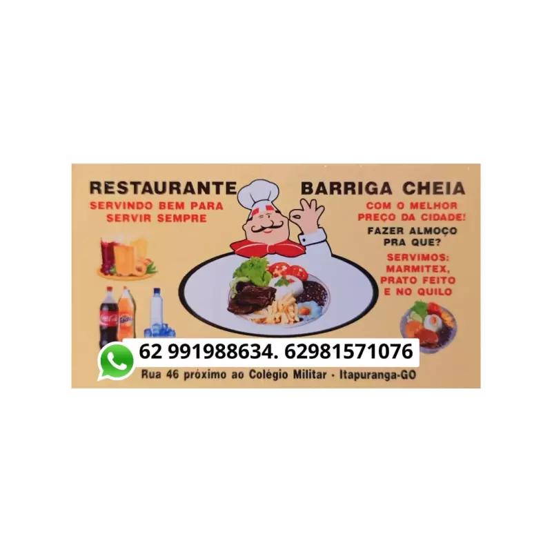 Marmitex cardápio Terça-Feira