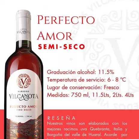 VINO VILCANOTA PERFECTO AMOR 750 ml