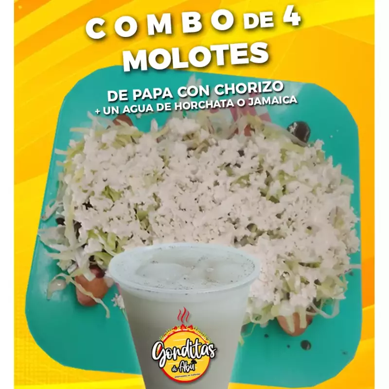 Combo molotes  (4pzas + agua)