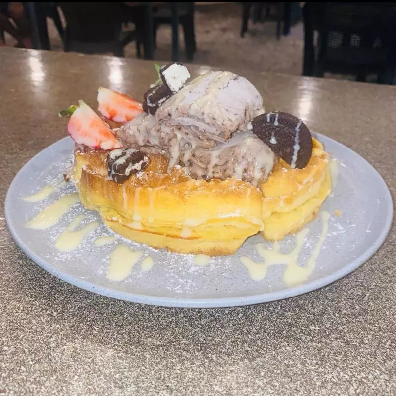 Wafles con helado