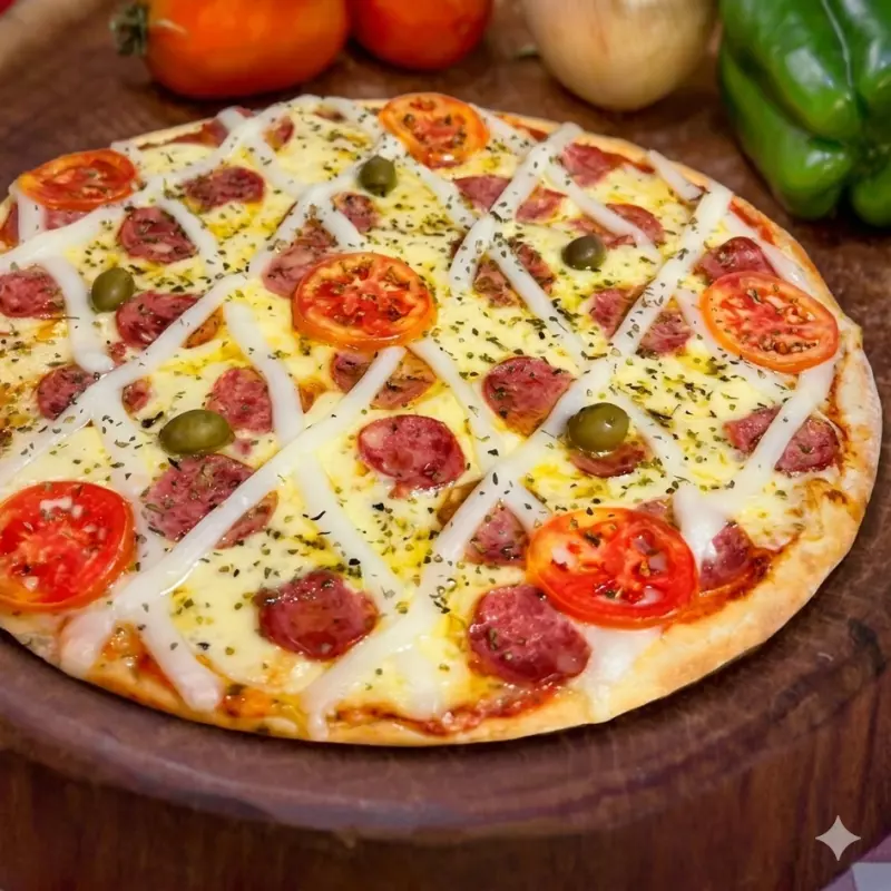 Pizza Calabresa Dois Queijos