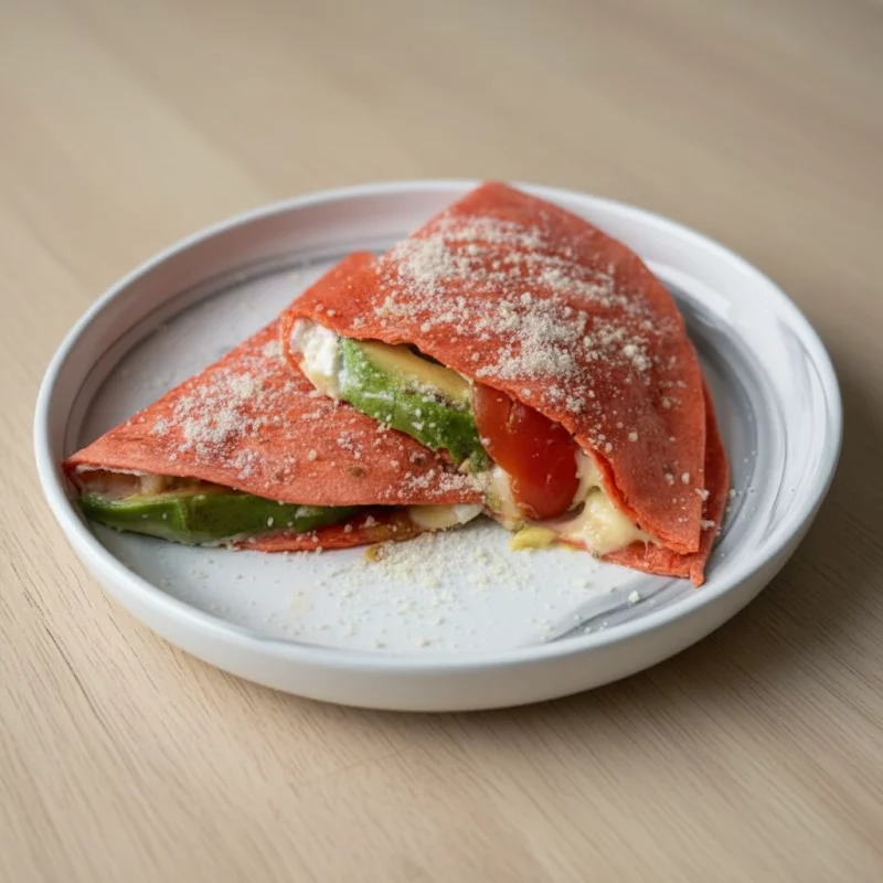 Quesadilla de tomate y aguacate