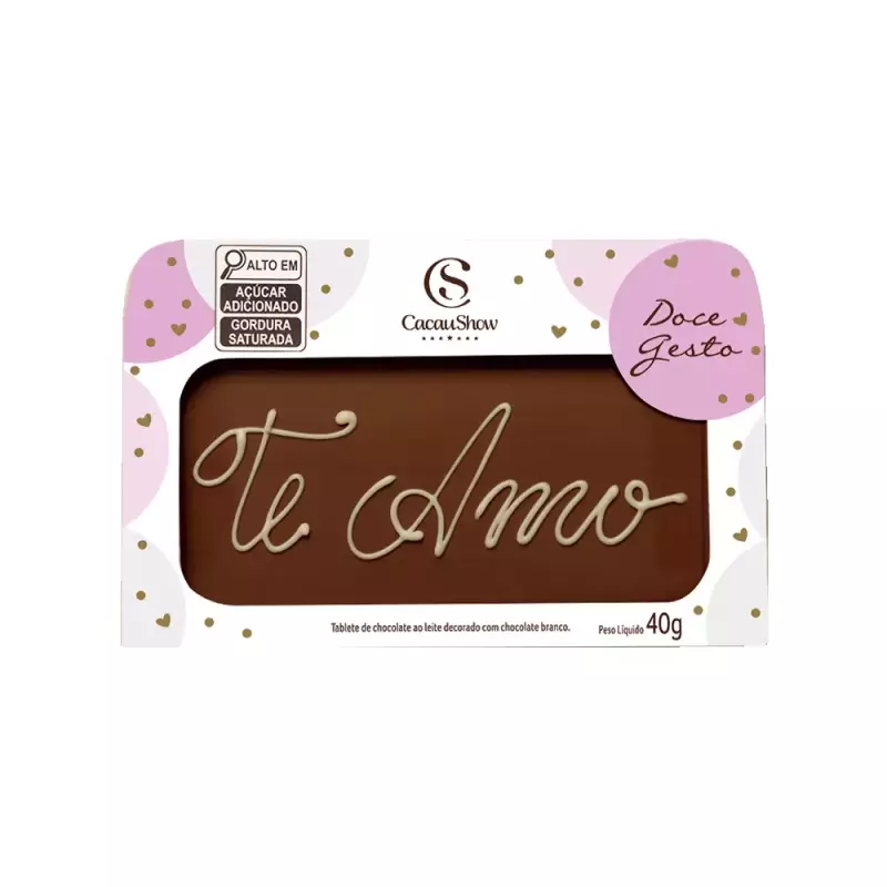 Tablete ao Leite Chocoarte Te Amo40g
