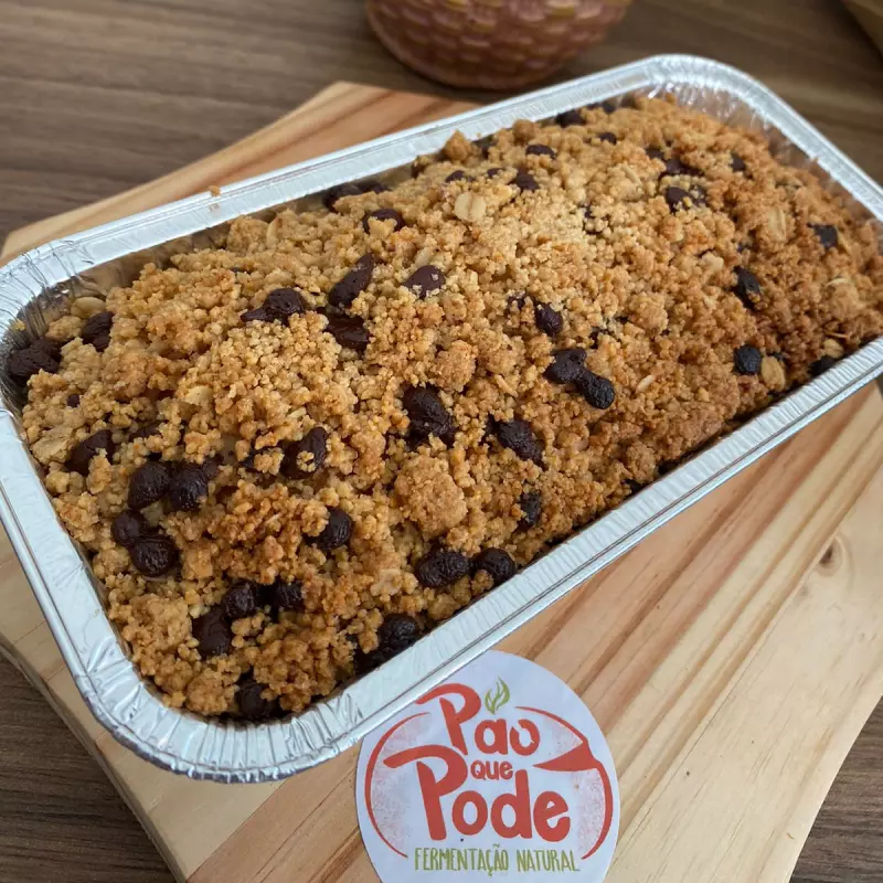 Cuca tradicional com chocolate 70%