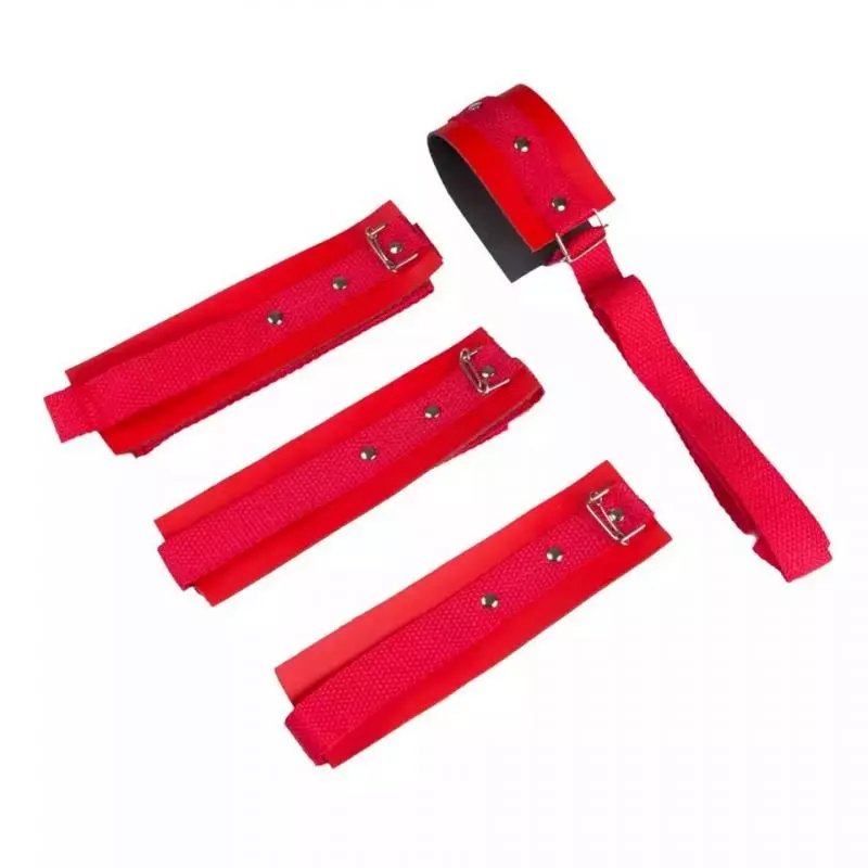 KIT BONDAGE C/ 4 AMARRAS VERMELHO - BRASIL FE