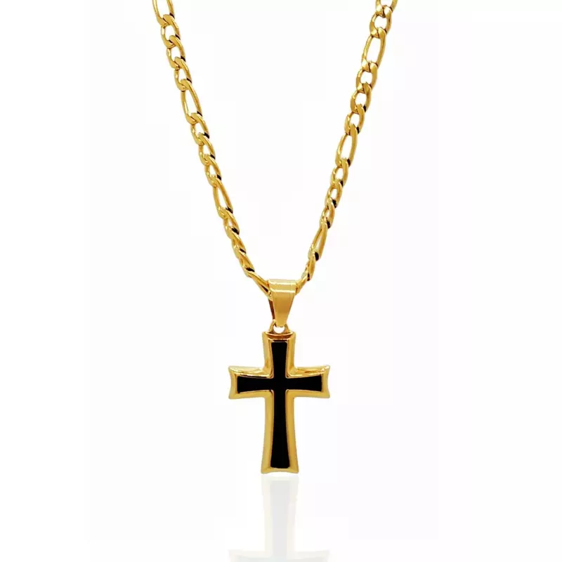 Gold&Black Cross Necklace