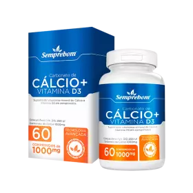 Cálcio + Vitamina D3 60 comprimidos - 1000mg