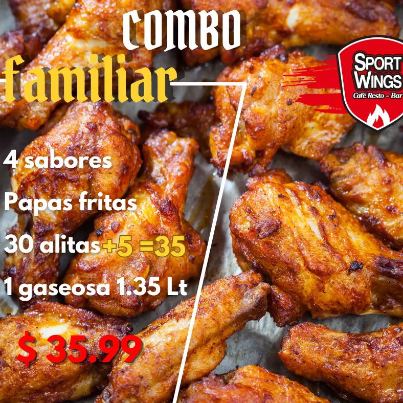 COMBO 30 ALITAS + 5 GRATIS