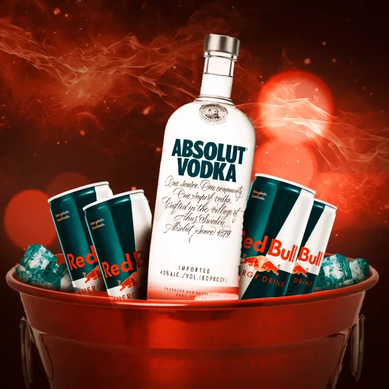 Absolut + 4 energéticos red bull