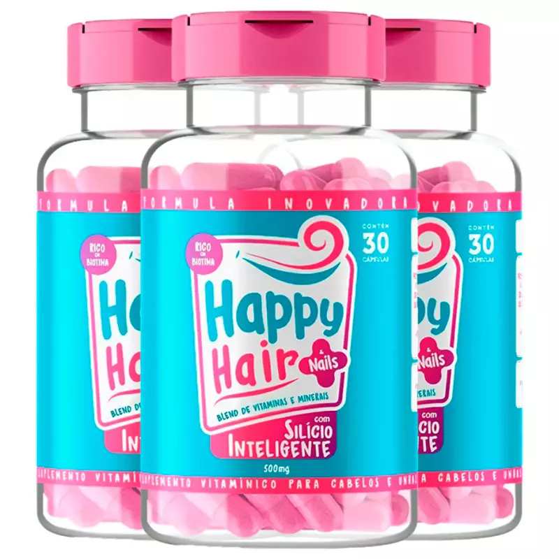 Happy Hair® Cabelos e Unhas 3 Potes