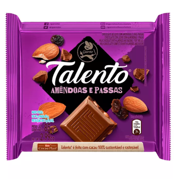Talento Amendoas e Passas -85 Gramas