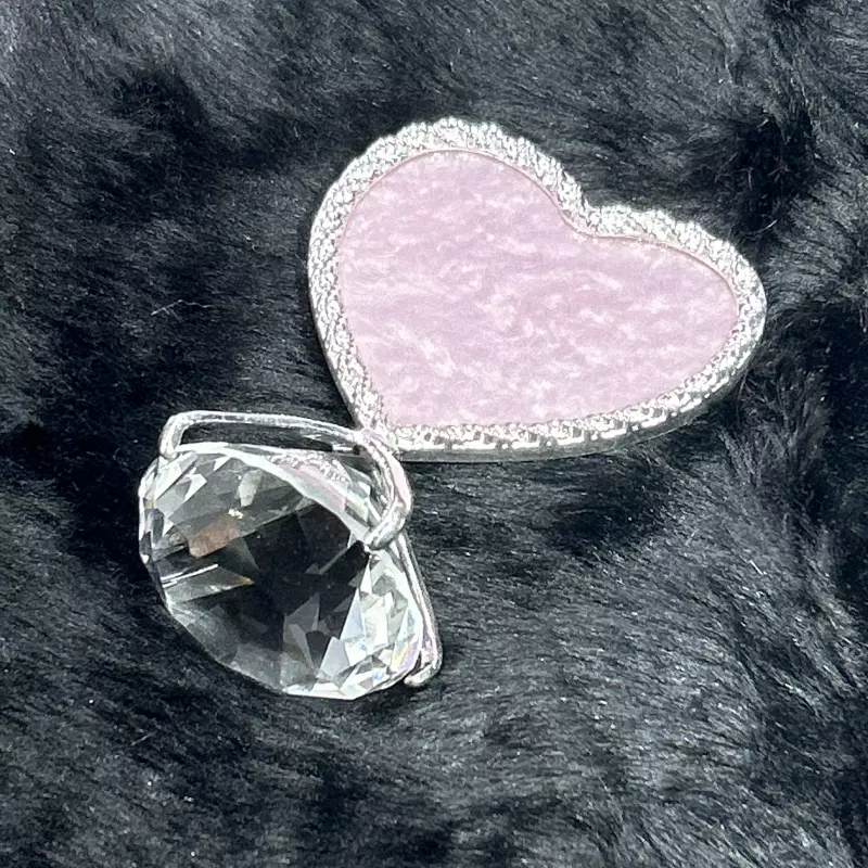 Anel Com Diamante Coração Rosa