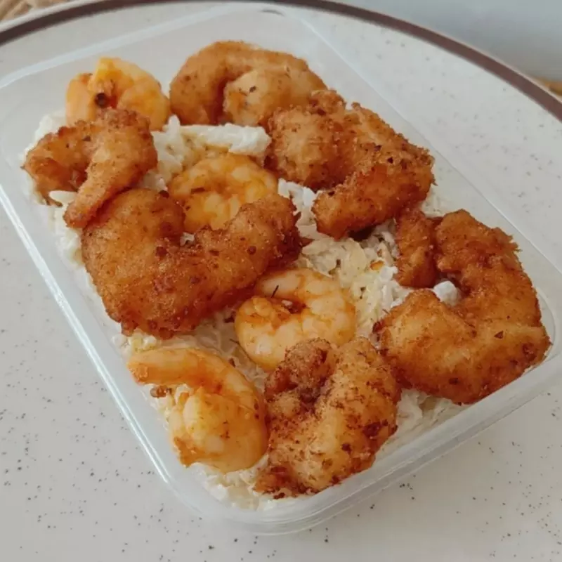 Camarão com arroz cremoso